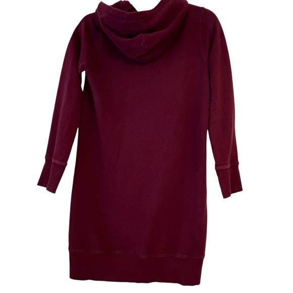 UNIQLO Vintage Peanuts Snoopy Maroon Long Sleeved Hoodie Sweatshirt Dress - Picture 4 of 8